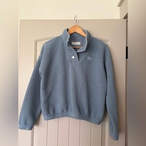Abercrombie Kids Dusty Blue Sherpa Snap Mock Neck Pullover - Size 15/16